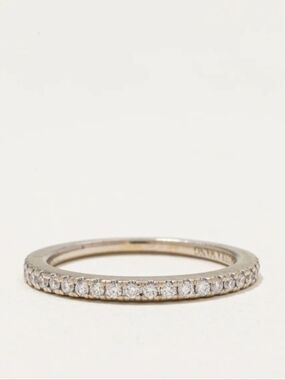 14k Vera Wang Semi Eternity Diamond Band White Gold - Size 7.5 - Love Collection